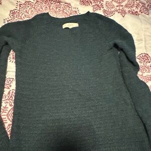 LOFT Dark Teal Textured Sweater